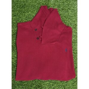 Polo Ralph Lauren‎ Sweater Mens XXL Red Shawl Collar Pullover 100% Cotton